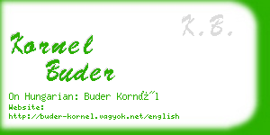 kornel buder business card